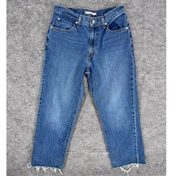 Levi's 94 Baggy Jeans size 30 Blue Raw Hem - Picture 2 of 7